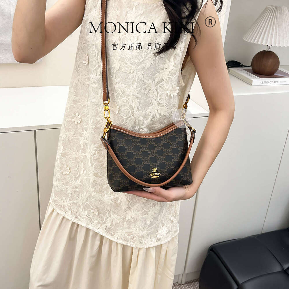 Monica kiki European Free shipping Station New Luxury Vintage Tote for Women, Single Shoulder Crossbody, High-End Sense, Basket Bag