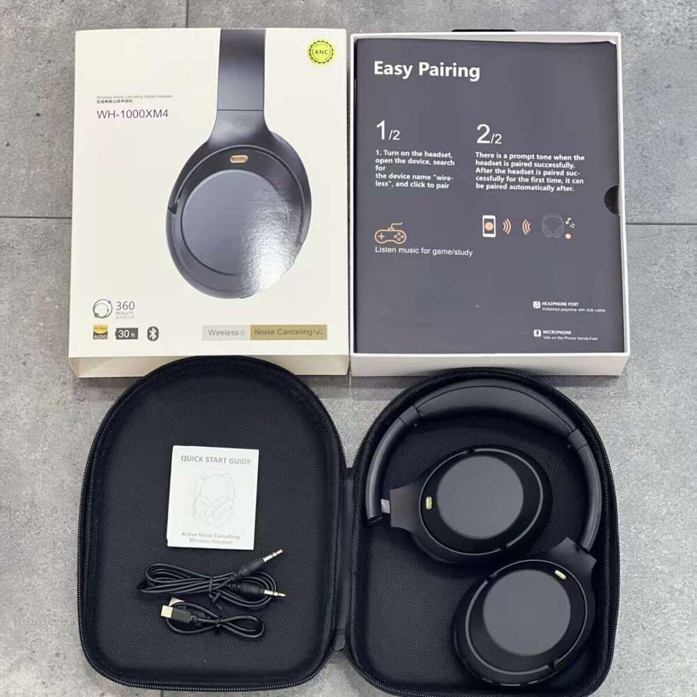 New Active XM4ANC Over-Ear Wireless Bluetooth Leather Case Call Noise Cancelling Headphones