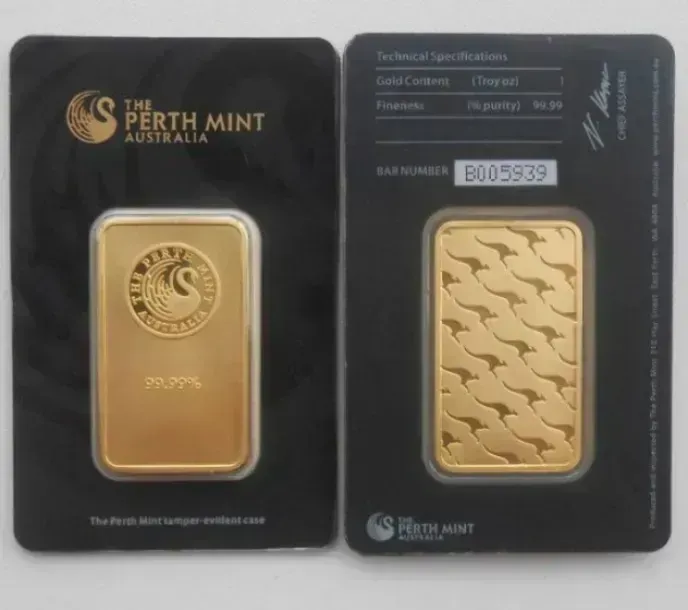 Manufacturer Bulk badge Promotional Gifts Australia Golden Embossed Non-magnetic 100% Business Gift 1 Ounce 24K Craft Collectible