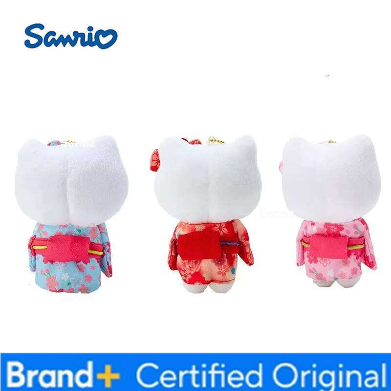 Sanrio New Hello Doll Keychain Cartoon Kitty Cat Stuffed Keychains Bag Decoration Car Key Pendant H260121
