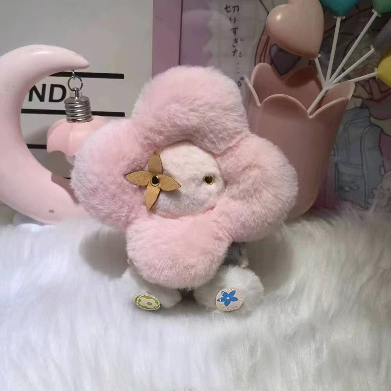 Cute Sunflower Plush Keychain Women's Bag & Car Charm Soft Stuffed Doll Pendant for Backpacks Accessories