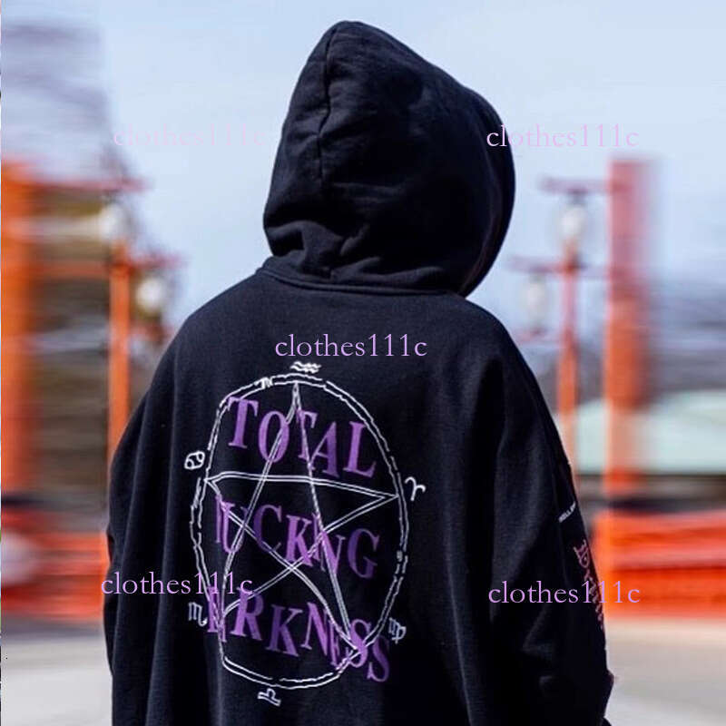 European And Men's Clothing American Trend Brand Huang Zitao Same Style Magic Circle Print Fleece Lined Hoodie Sweatshirt Luanyun