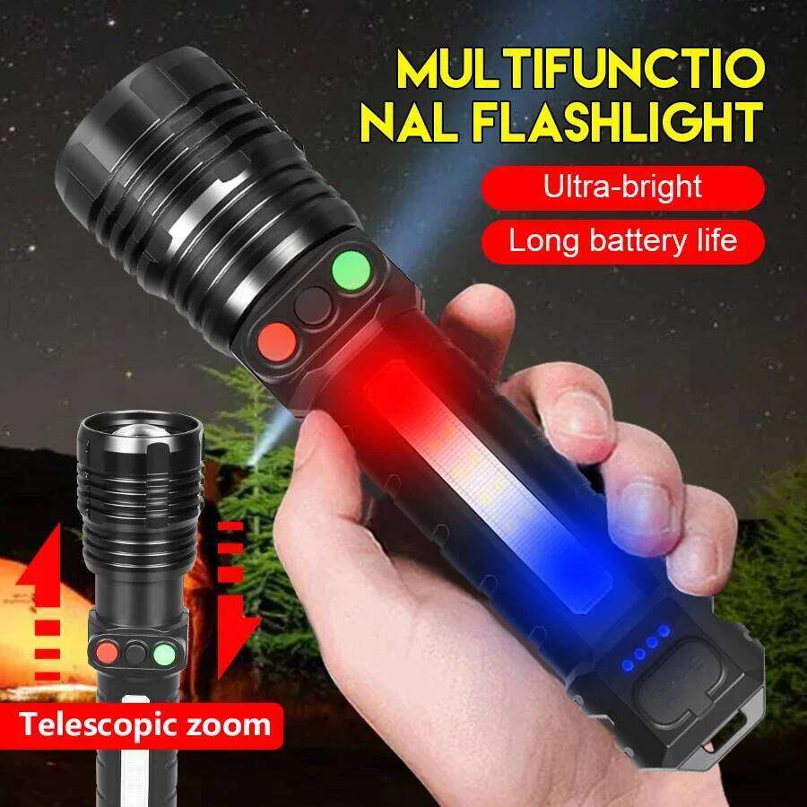 Rechargeable Flashlights Multi-Light Sources Led Flashlight With Built-in Battery Torch For Fishing Hunting Camping Lanter Z260121