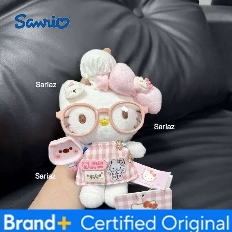 Sanrio 11CM anime Hello Kitty cosplay chef hat cartoon plush keychain PP cotton stuffed doll Kawaii school bag pendant gift H260121