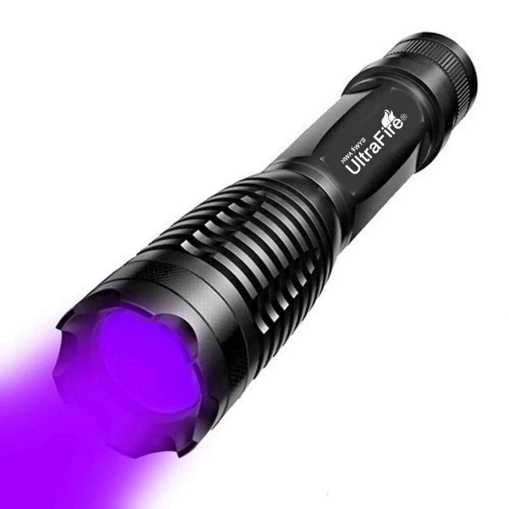 UltraFire E5UV UV Flashlight Ultraviolet Torch Zoomable Violet Lights 395-405nm Inspection Lamp Pet Urine Stain Detector Tools Z260121