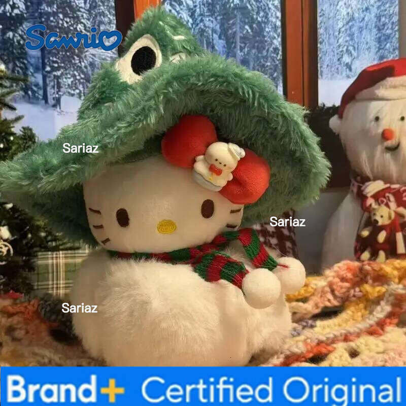 Sanrio Miniso Hello Kitty Pendant Kawaii Christmas Snowman Scarf Plush Doll Ins Korean Cartoon Anime Friends Birthday Gift H260121
