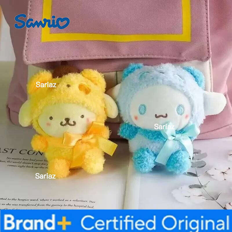 Sanrio Kawaii Keychain Plush Anime Kuromi Doll Keyring Hello Kitty Plushie Cinnamoroll KeyChains Bag Pendant Toy Gift for Girls H260121