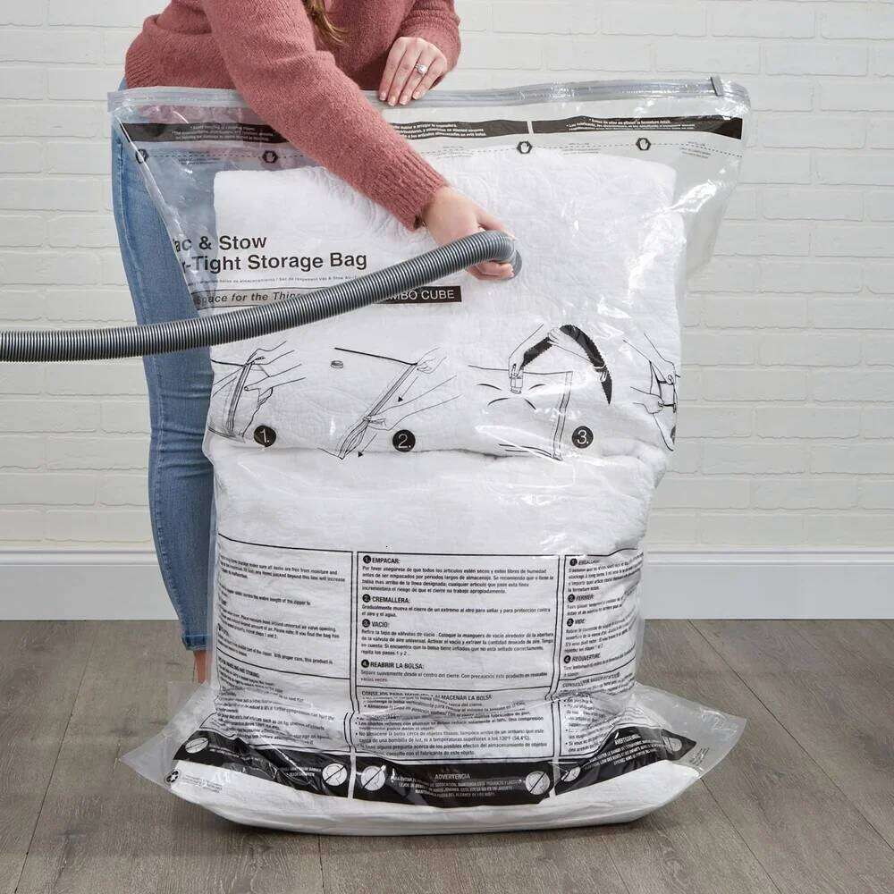 Jumbo Cube Storage Bedding & Clothing Air-Tight Bags Space Saver Reusable Anti-Mildew Odor Resistant Vacuum Sealed 26W0121