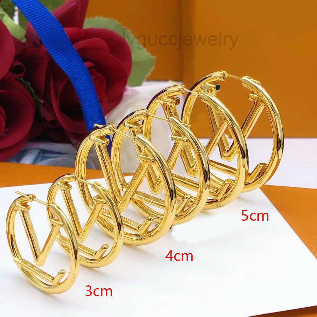 Gold brass hoop earrings brand designer earrings forwomen fashion exquisite gift designer jewelry for women