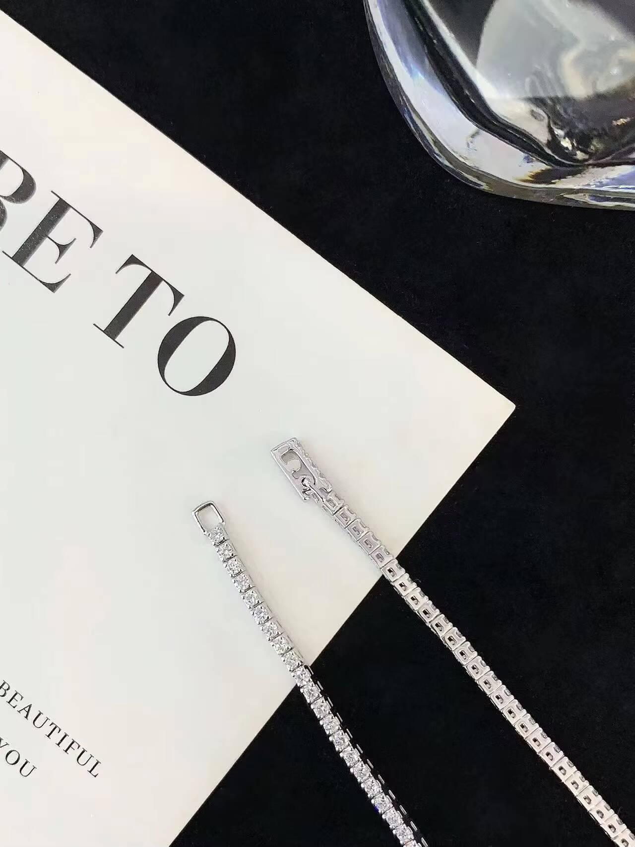 Custom HPHT Lab-Grown Round Brilliant Cut Color D Tennis Bracelet 925 Sterling Silver 2mm 3mm 4mm 5mm IGI Womens Diamond