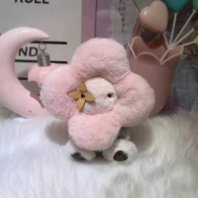 Cute Sunflower Plush Keychain Women's Bag & Car Charm Soft Stuffed Doll Pendant for Backpacks Accessories