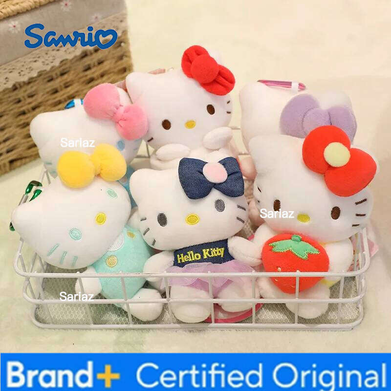 Sanrio Anime Kawaii Hello Kitty Plush Keychain Pendant Holder Key Chain Car Keyring Mobile Phone Bag Hanging Jewelry Kids Gifts H260121