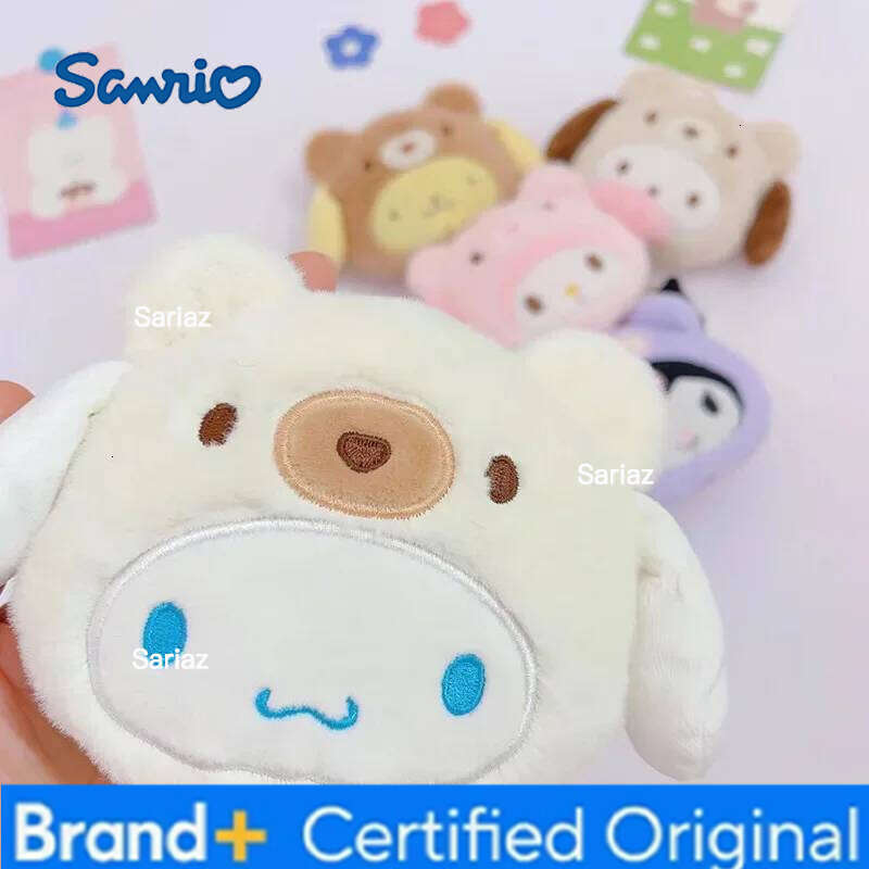Sanrio Kuromi Plush Keychain Wallet Melody Cinnamoroll Plushies Coin Purse Earphone Organizer Bag Pendant Key Ring Girls Gifts H260121
