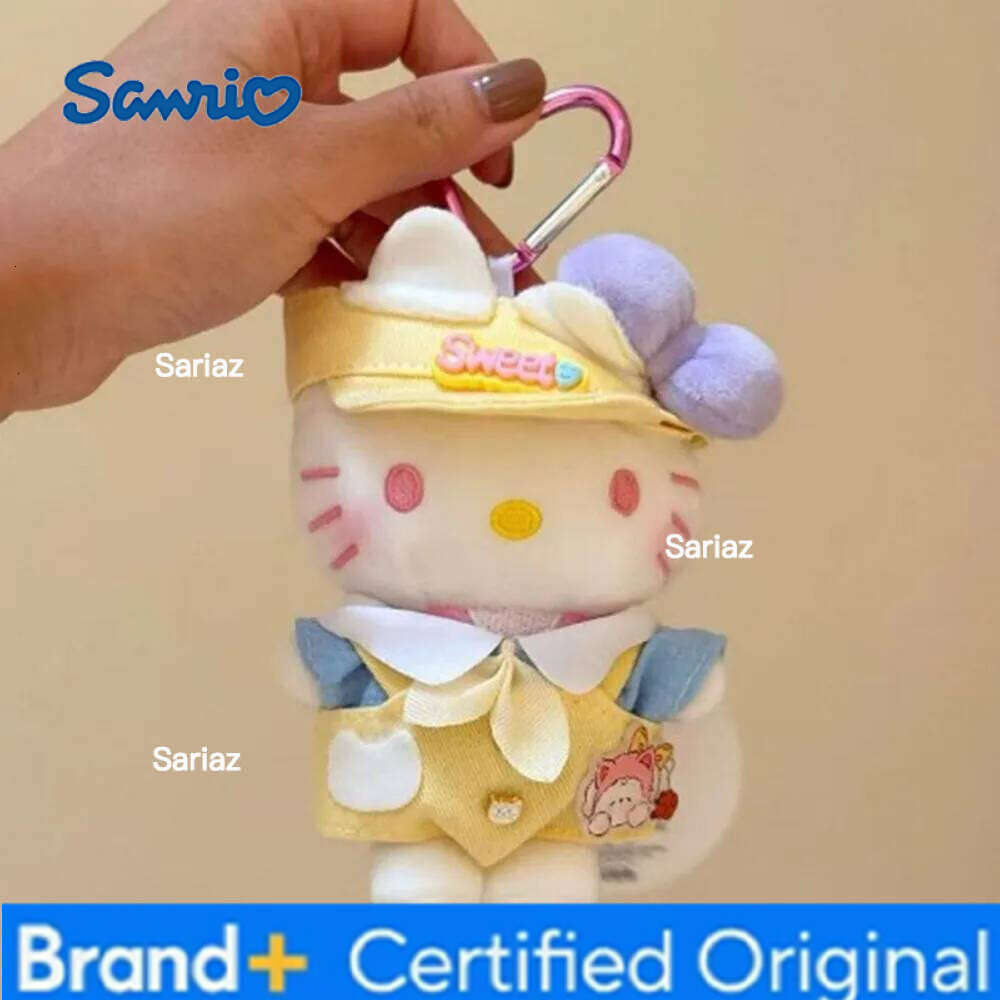 Sanrio Hawaii Limit Black Skin Edition Hello Doll Keychain Cartoon Kitty Cat Bag Pendant Accessories Keychains H260121