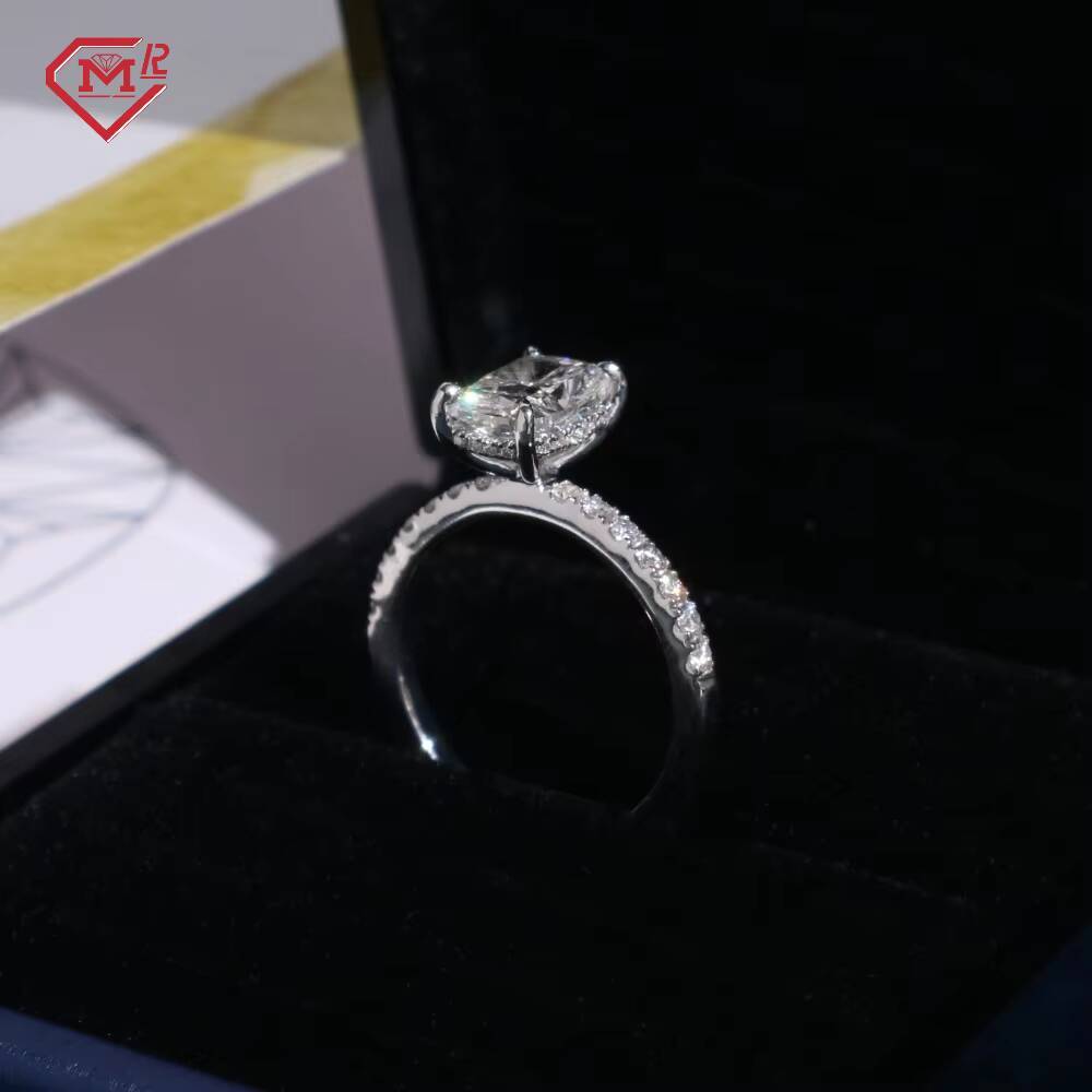 IGI Certified Real Diamond Ring E/VS1 925 Silver Cushion Cut Engagement Lab Grown Diamond Ring