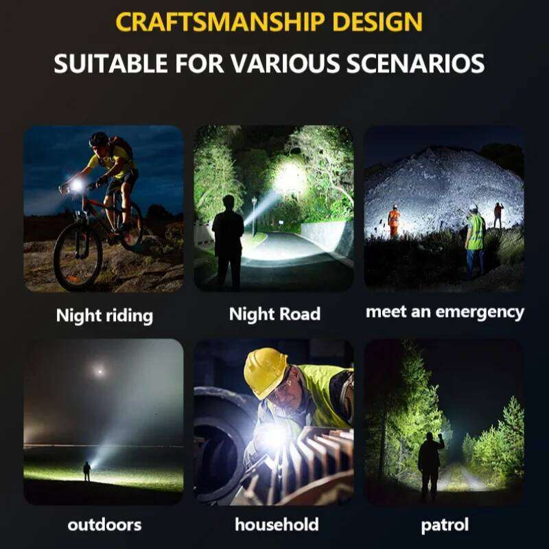 Super bright multifunctional flashlight strong long range rechargeable outdoor home lighting portable camping light Z260121