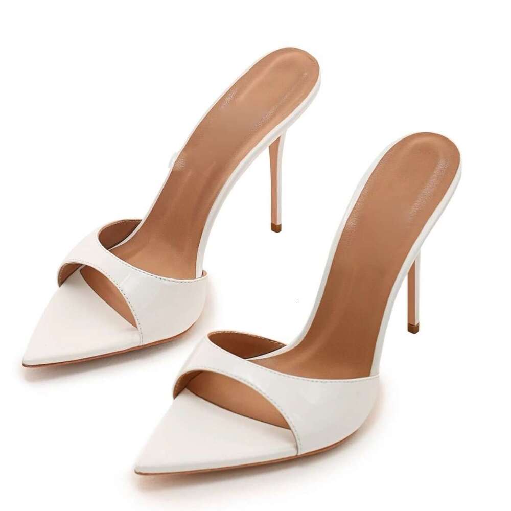 2026 Summer Sandals Stilettos Sexy Woman 12Cm Pointed Peep Toe Thin High Heels Slippers Vacation Ladies Dress Shoes