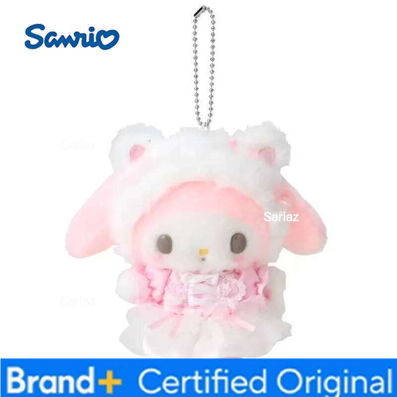 Sanrio Kawaii Kuromi Cinnamoroll Plush Toys Keychain Cartoon Hello Kitty My Sweet Piano Backpack Pendant Girls Birthday Gifts H260121
