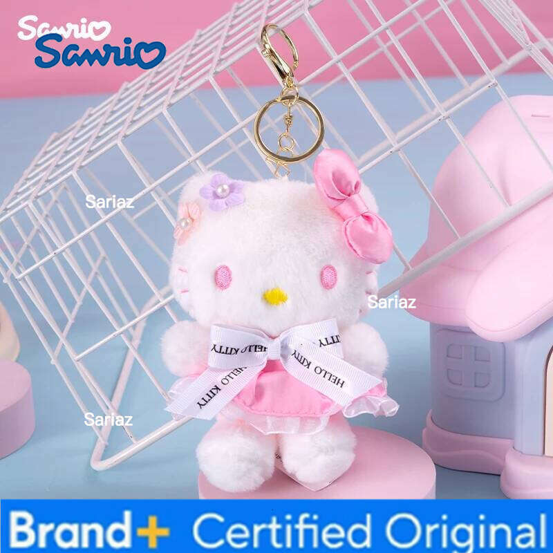 Sanrio Kawaii Hello Kitty Series School Bag Backpack Pendant Key Ring Plush Toy Birthday Gift H260121