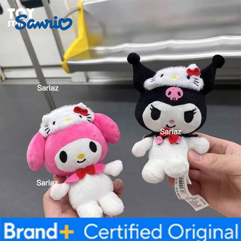 Sanrio Hello Kitty Hat Style Plush Toy Doll 50th Anniversary Edition Cinnamoroll My Melody Kuromi keychain Keyring Birthday Gift H260121