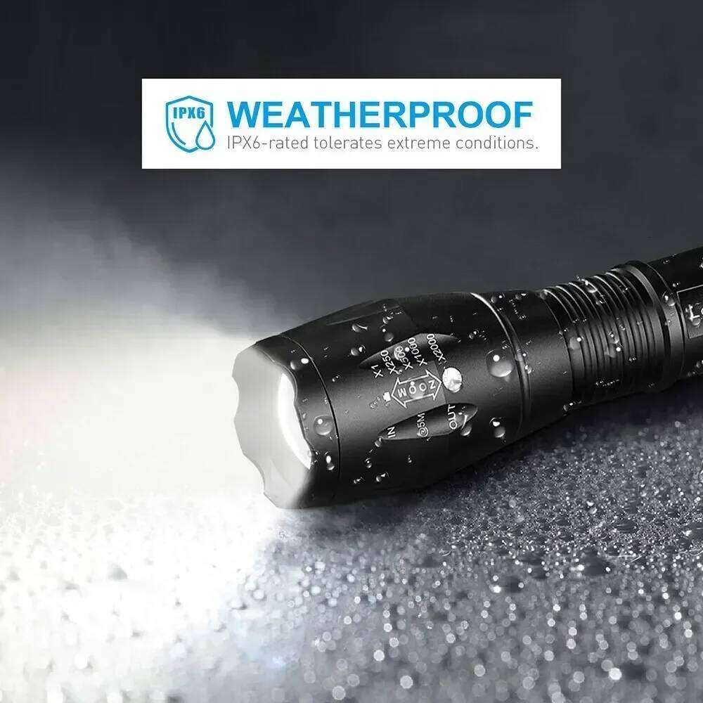Super Bright LED Flashlight, Portable Retractable Durable Handheld Flash Torch- Ideal for Camping Hiking Fishing Emergency Light Z260121