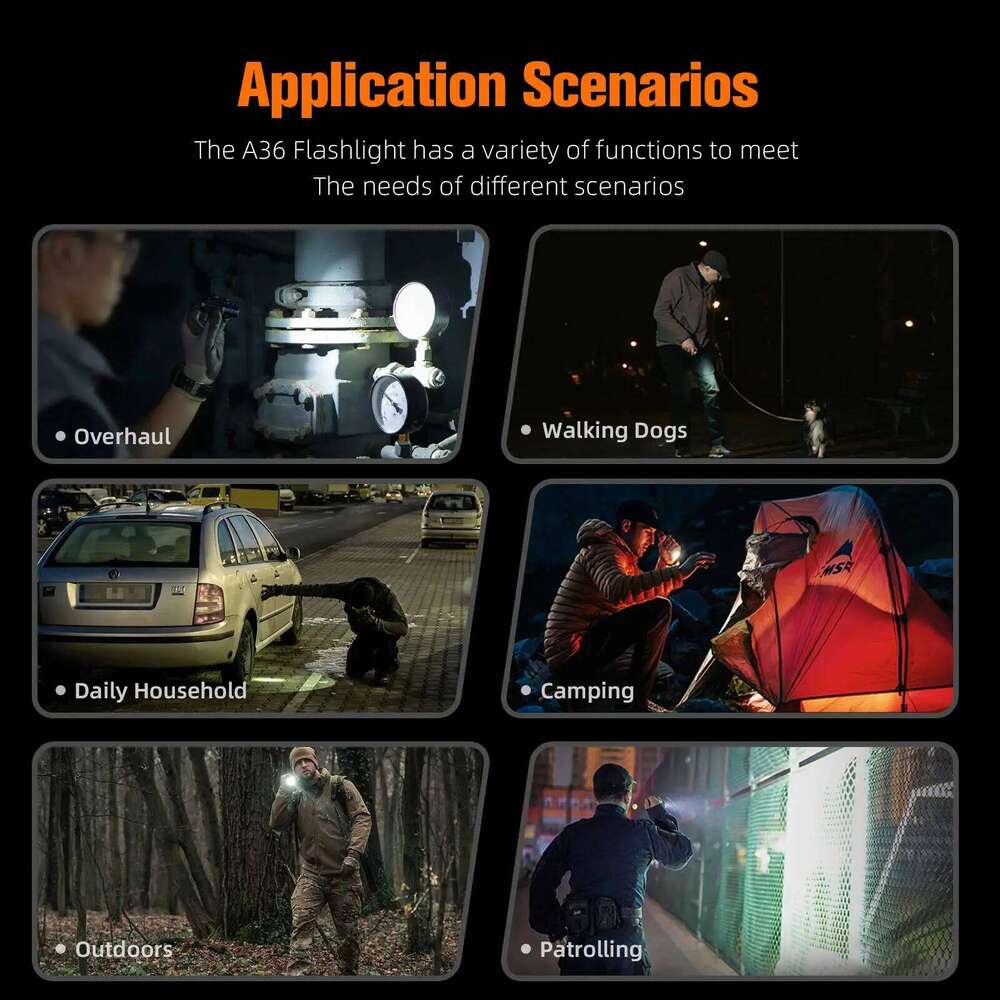 SUPERFIRE A36 12W EDC Flashlight 780LM Bright LED Portable Torch 2000mAh Battery With Tail Magnetic Camping Fishing Lantern Z260121