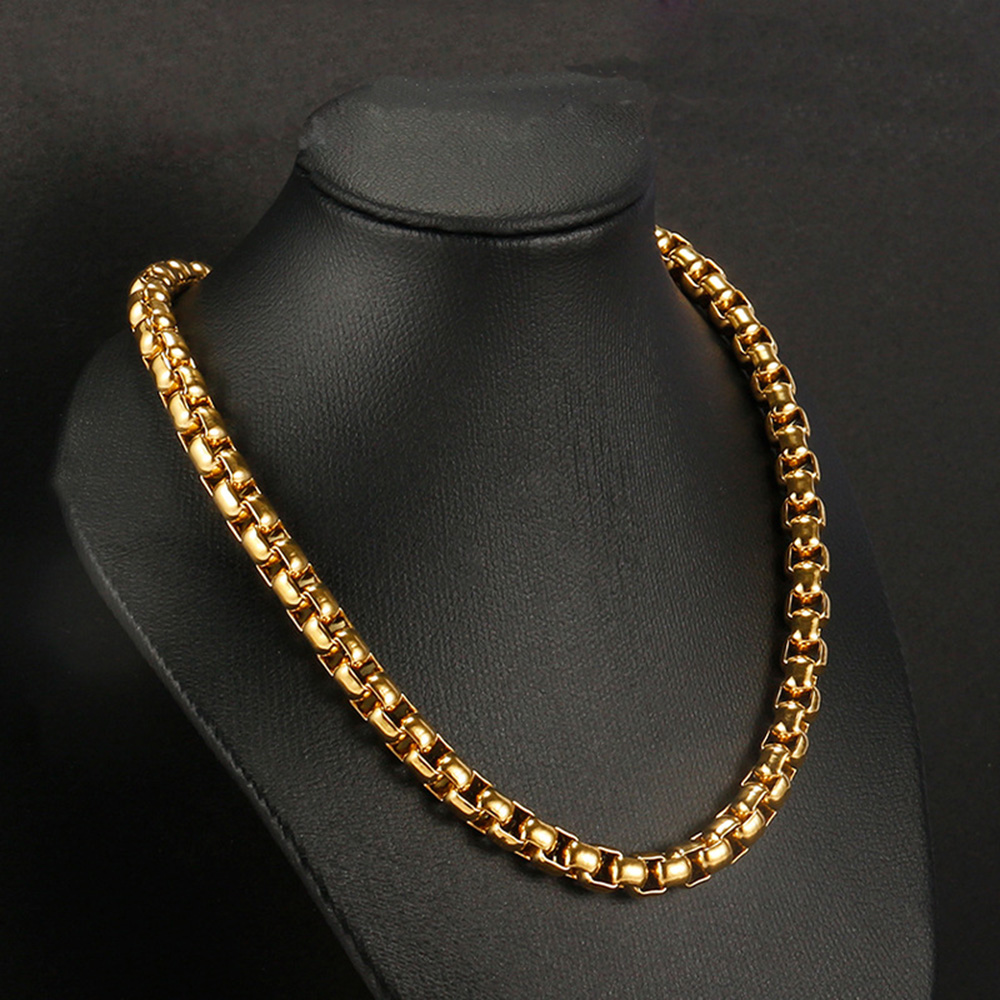 Stainless Steel Pearl Shape Chains Necklace Stainless Steel Gold Plated Jewelry Accessories Wholesale