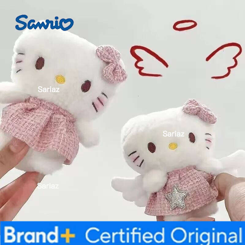 Sanrio 13cm/5.12in Hello Kitty Plush Keychains Angel Wing Pendant Anime Peripherals Cartoon Backpack Girls Cute Stuff Decorative Dolls H260121