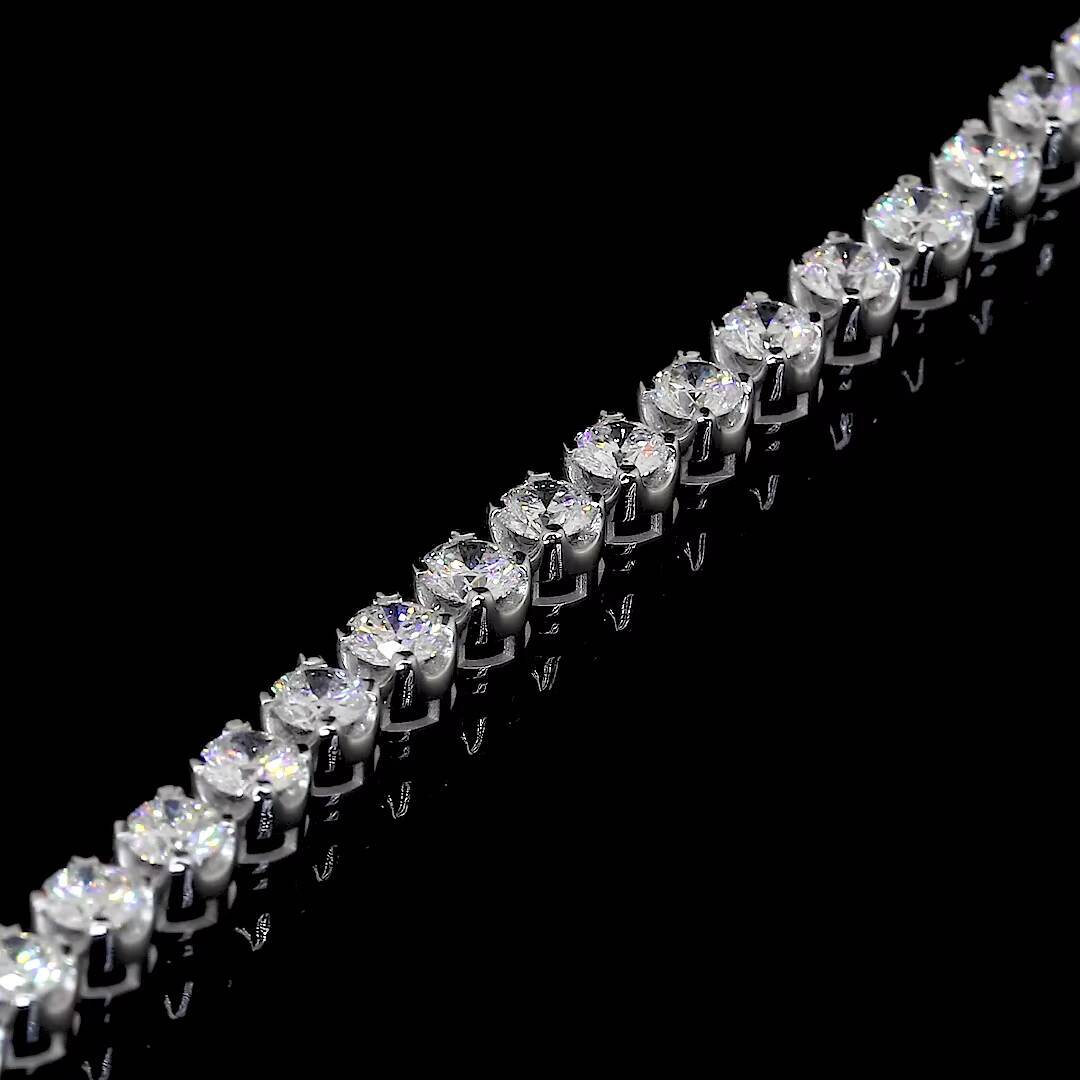 14K Gold Lab-Grown Round Diamond Tennis Bracelet Womens Brilliance