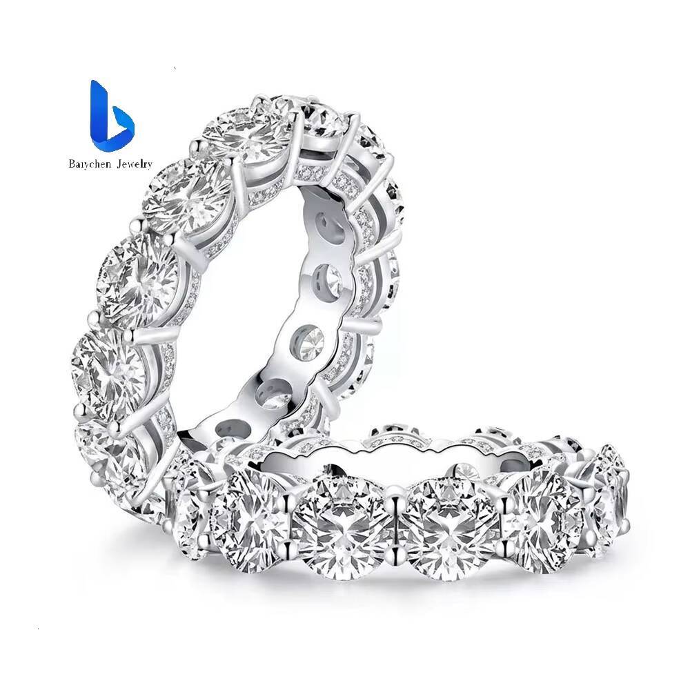 Custom 14K 18K White Gold Oval Lab Grown Diamond Ring Halo Eternity Band IGI Certified Fine Jewelry for Women