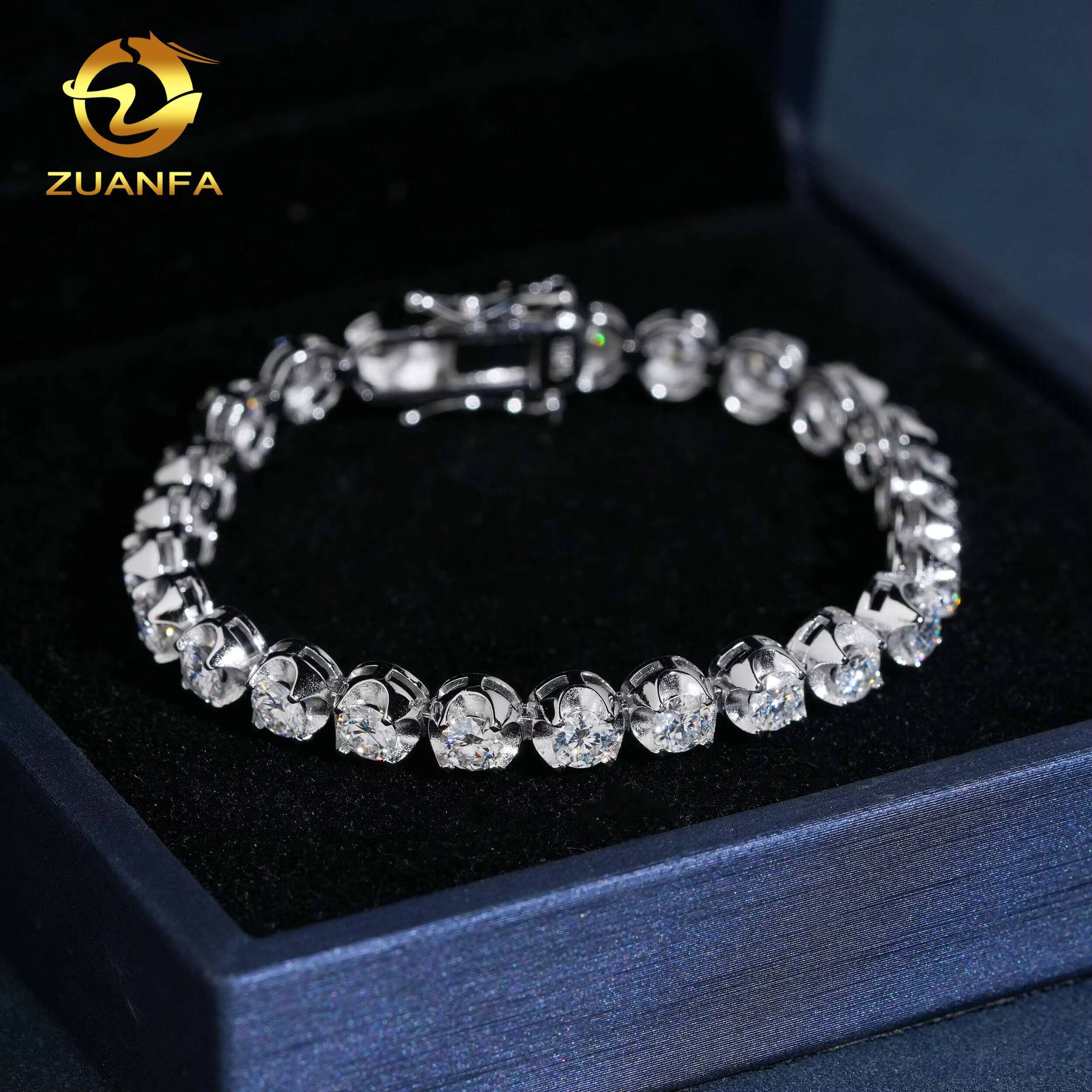 New Stock Special Prong 6mm Tennis Bracelet Hip Hop Jewelry 925 Silver Moissanite Tennis Bracelet Men Women Iced Out Bracelet