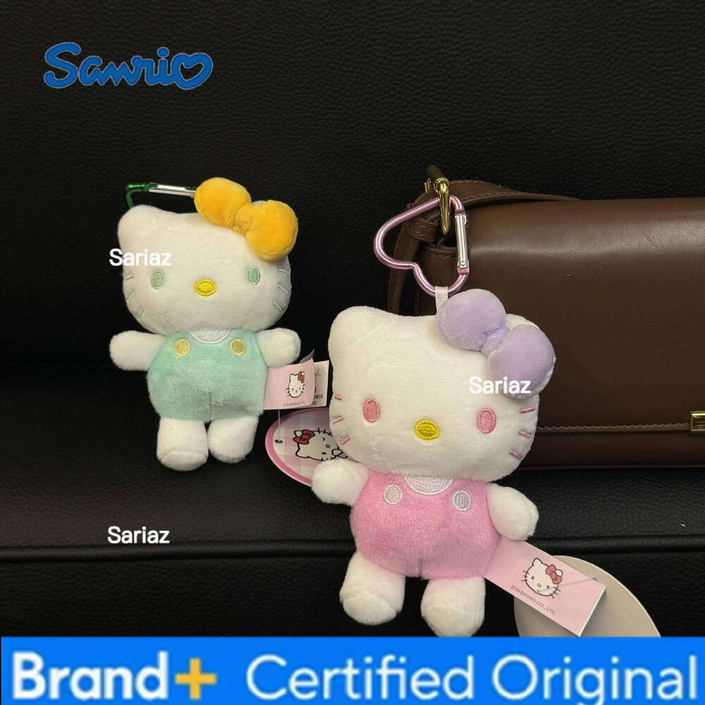 Sanrio Classic Standing Posture Hello Plush Kitty DIY Bag Pendant Cartoon Cute Car Keychain Kt Doll To Give Girls Gifts H260121