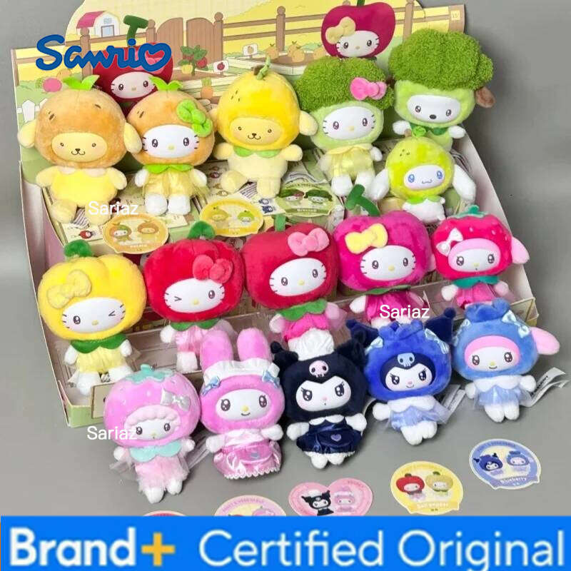 Sanrio Genuine New Fruits Vegetables Mini Series Plush Blind Box Hello Kitty Pendant Cute Doll Ideal Birthday Gift H260121