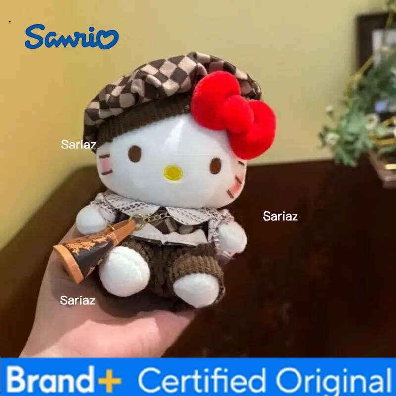 Sanrio Hellokitty Retro Love Dress Up Kt Plush Doll Keychain Backpack Children Toy Car Pendant H260121