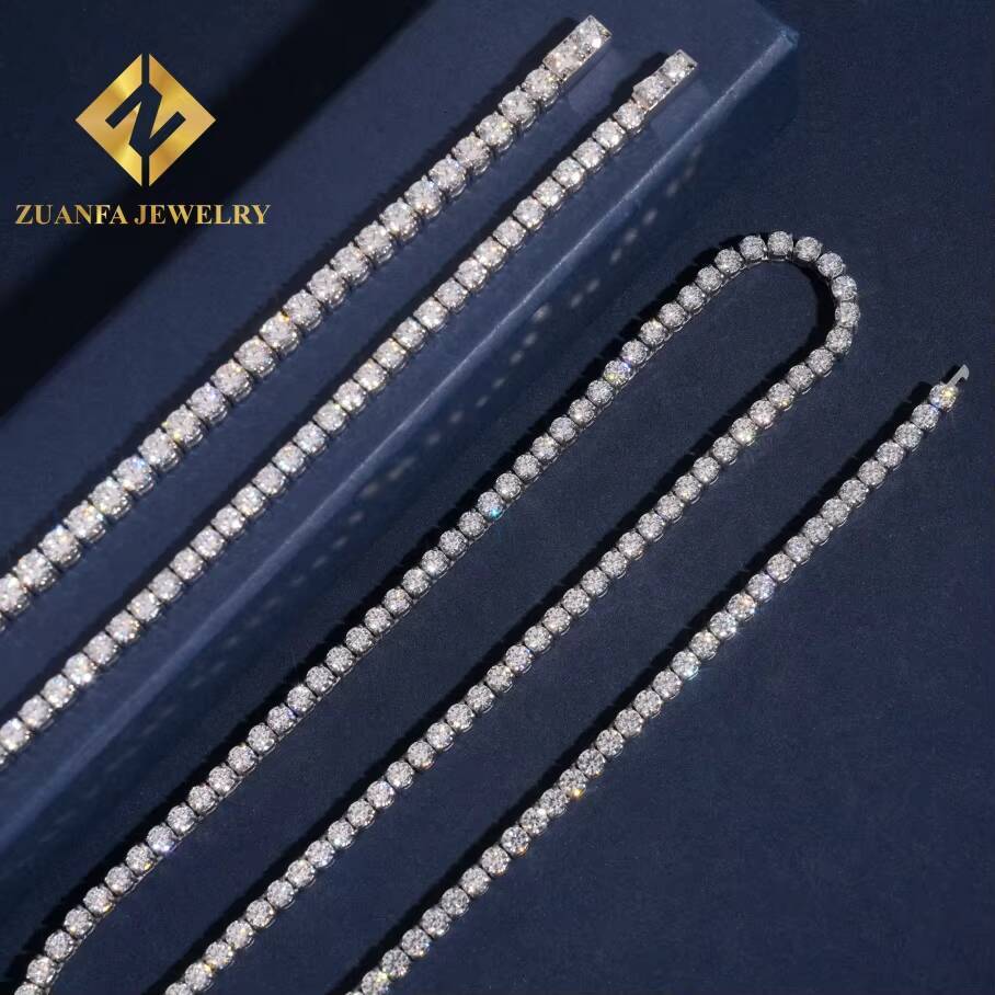 Hot Sale No Tarnish 316L Stainless Steel 4mm Moissanite Diamond Pass Diamond Tester Tennis Chain Bracelet