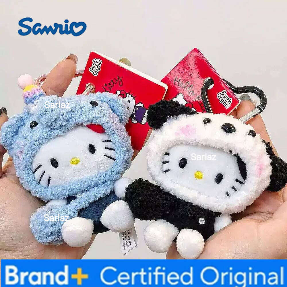 Sanrio Cute Tomato headgear KT Cat Hello Kitty Keychain Kawaii Cartoon Phone Wrist Strap Backpack Pendant Decora H260121