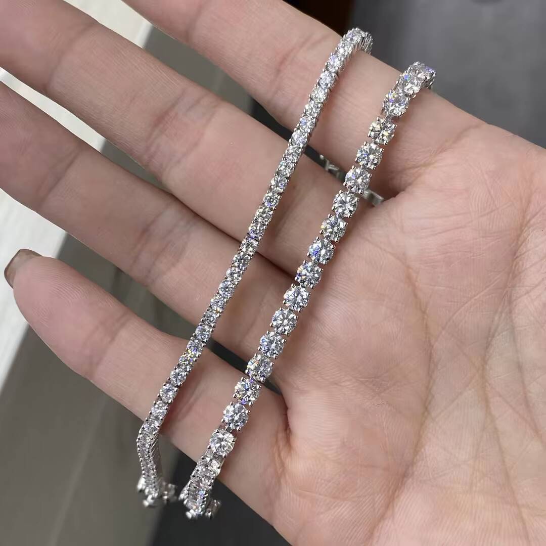 Provence Gems 14K 18K Pass Tester 25MM 3MM 35MM 4MM Round Brilliant Lab Grown Diamond Tennis Bracelet