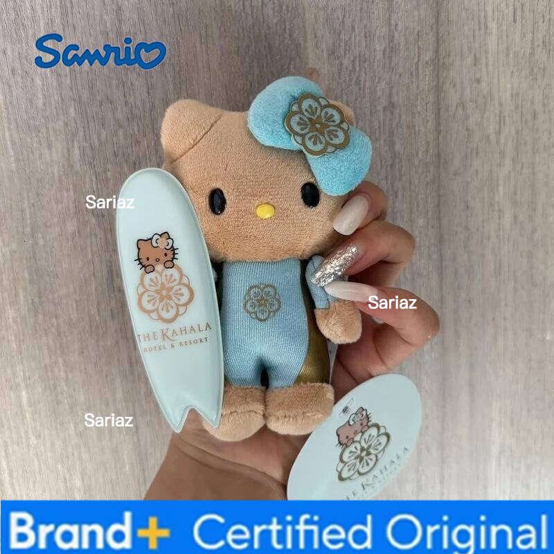 Sanrio Anime Hello Plush doll Hawaii Dark Skin Kitty Series Summer creative Surfing keychain Bag Pendant Charms H260121