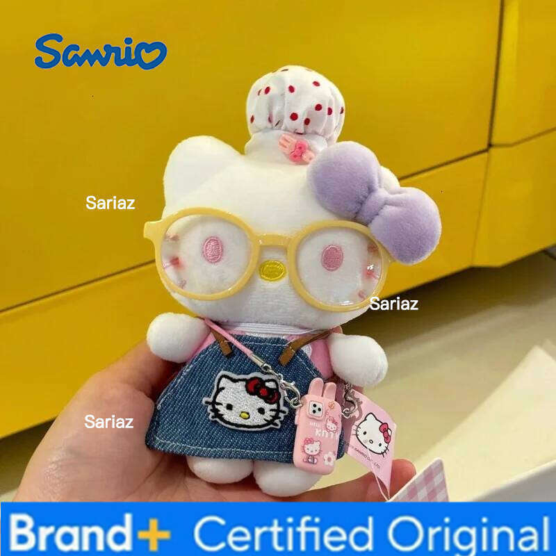 Sanrio New Little Chef Hello Kitty Bag Plush Doll Cartoon Cute Girl Keychain Pendant Wholesale H260121