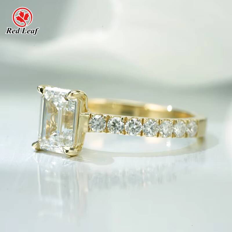 Custom 10K 14K 18K White Gold IGI Certified Lab Diamond Engagement Ring 1CT 2CT 3CT 4CT CVD HPHT Emerald Lab Grown Diamond Ring
