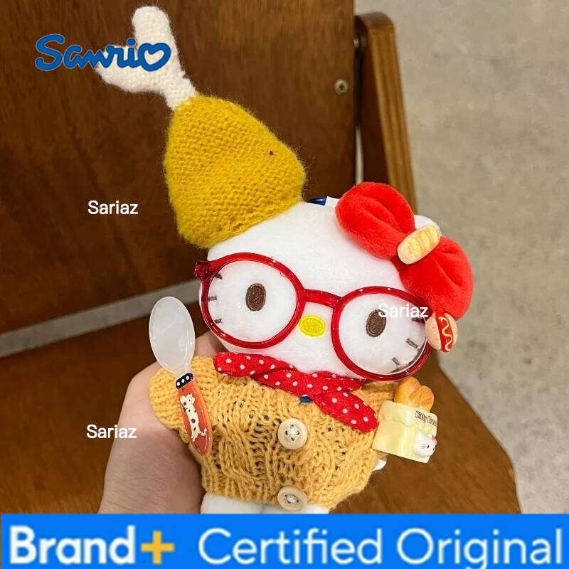 Sanrio New Hello Kitty Keychain DIY Cute Plush Chef Hat Apron Costume Bag Accessory H260121