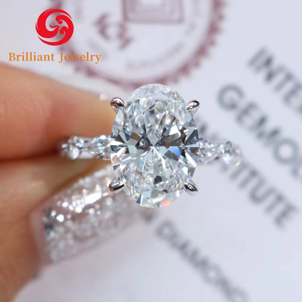 IGI Certified VVS VS Lab Created Filled Diamond 14k Gold Ring 2 3 5Carats Oval Cut CVD Lab Diamonds Engagement Ring Jewelry