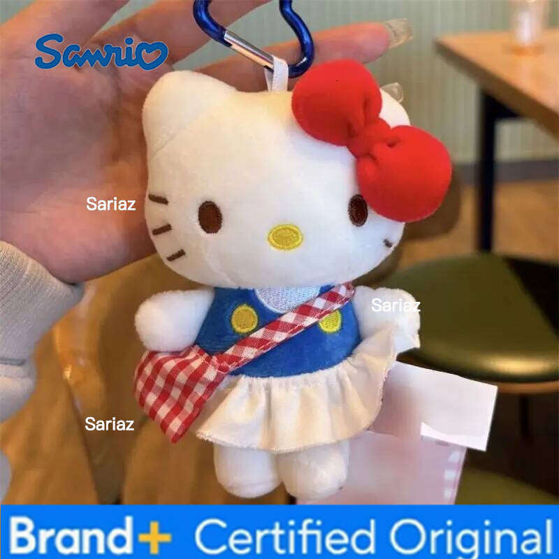 Sanrio New Hello Kitty Decor Kawaii Cute School Bag Pendant Plush Doll Hot Keychain Car Hanging Birthday Xmas Girls Gift H260121