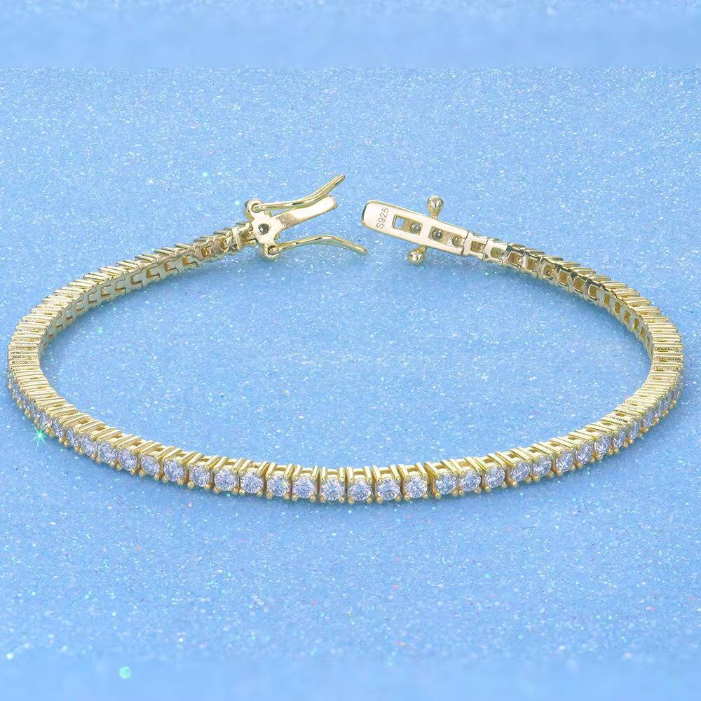 Factory wholesale S925 Silver Full Inlaid Moissanite Tennis Bracelet Full Diamond chilled Jewelry VVS Chain Bracelet Gift
