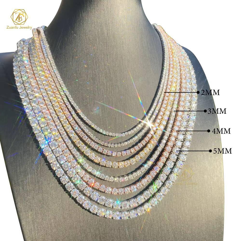 10K Gold Jewelry 2mm 3mm 4mm Tennis Chain D VS1 HPHT CVD Lab Grown Bracelet Lab Grown Diamond Tennis Chain