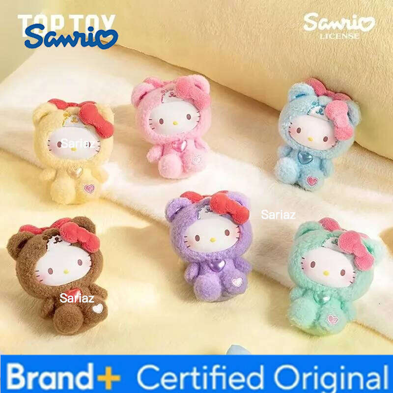 Sanrio TopToy Hellokitty Teddy Pajamas Series Vinyl Blind Box Trendy Bag Pendant Ornaments Decorative Children'S Toys For Birthday Gift H260121