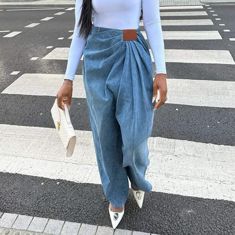 KUCLUT Autumn Fashion Trendy Street Style Wide-Leg Jeans For Women Versatile Straight Denim Pants Female Trendy 260120