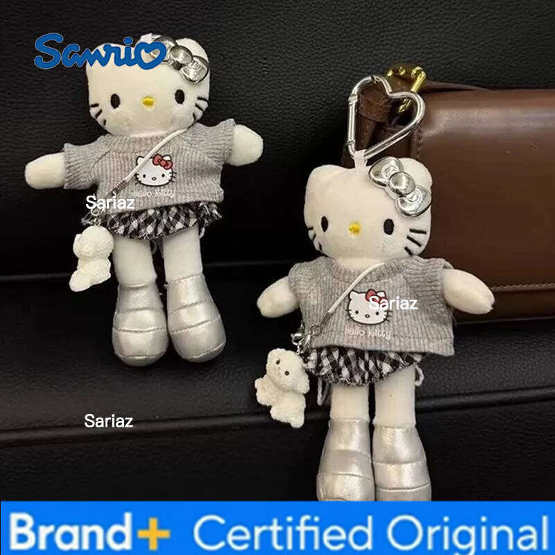 Sanrio Hellokitty Plush Key Chains Birthday Party Cute Backpack Bag Hanging Pendant Cartoon Keychain Christmas New Year Gifts H260121
