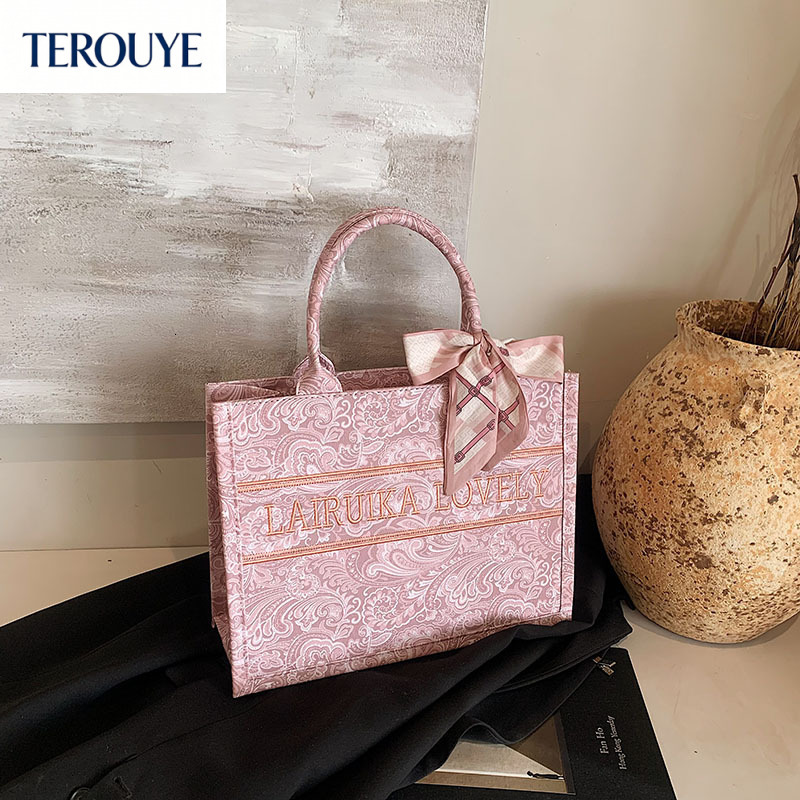 TEROUYE French Fashion Printed Handbag Autumn Winter New Large Capacity Retro Luxury Women s Shoulder Bag Simple Texture Underarm Bag Designer Women s