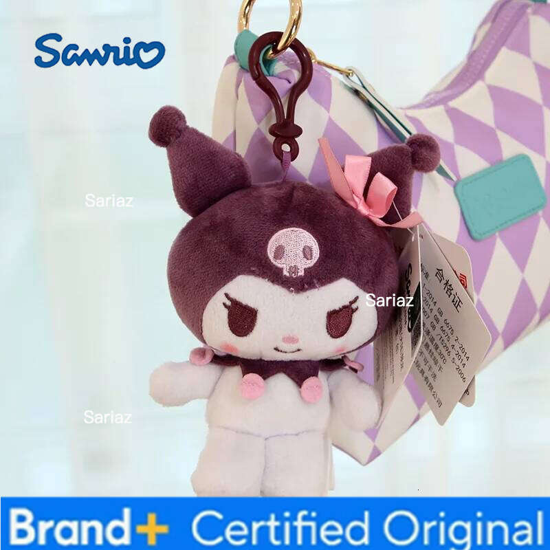 Sanrio Hello Kitty Plush Bag Accessory Pompom Keychain Small Charms Kawaii Plushies Kuromi Pendant Doll Kids Birthday Toys Gifts H260121